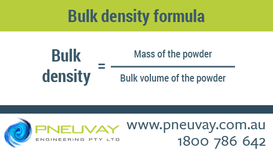 Bulk density formula of vacuum transfer system for powder and bulk materials