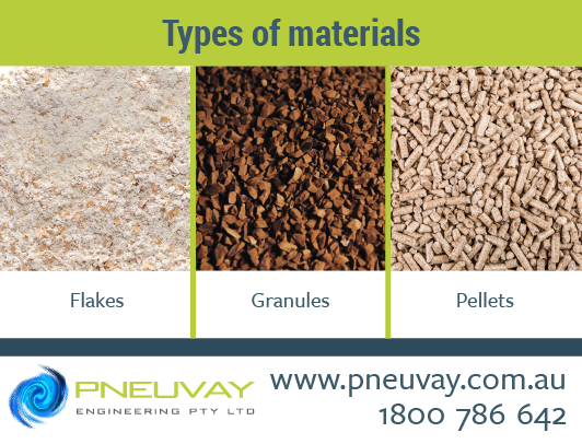 Types of materials suitable for vacuum transfer system of powder and bulk materials
