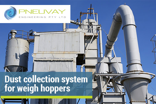 Cement plant dust collector for weigh hoppers
