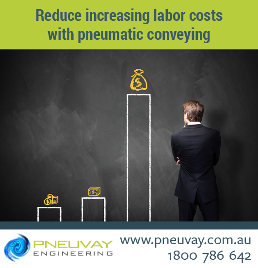 Reduce increasing labour costs with pneumatic conveying systems in manufacturing plants