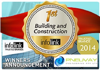 Pneuvay ranks 1 in Infolink's Trusted Brand Survey 2014 - Building and Construction category