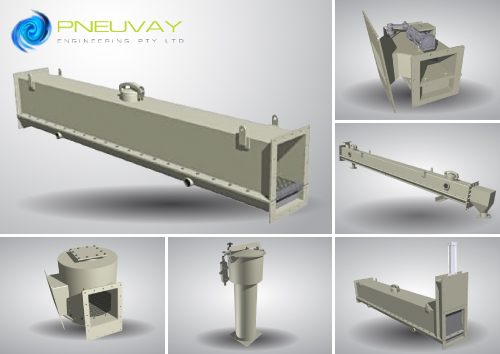 Airslide pneumatic conveying systems of powder