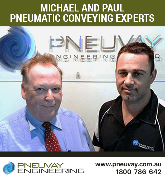 Michael Francis and Paul Malcolm - pneumatic conveying experts of Pneuvay Engineering