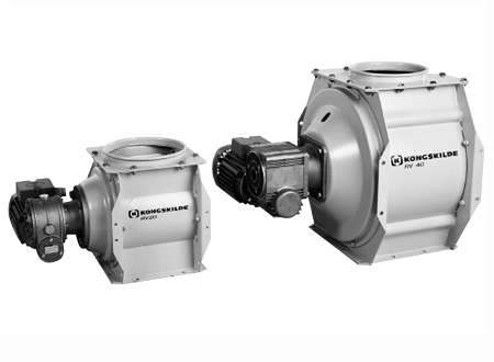 Kongskilde Rotary Valves contain a slow rotating, enclosed, six chambered rotor.