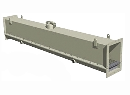 Pneumatic Conveyor Air Slides System designed to convey bulk powders from silos or storage compartments into a processing system.