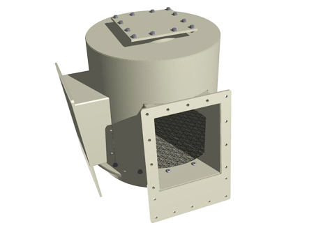 Air-Slide Turning Pot (90° Model Shown) can be  manufactured to almost any angle required.