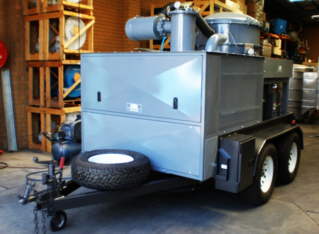A Pneuvay mobile vacuum rig used for site cleaning