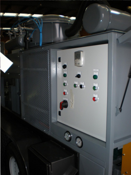 The Pneuvay operating panel on a 300 KW Mobile Vacuum Unit