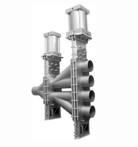 The 4-Way Wye Line Diverter is specifically engineered to handle dry bulk solids in vacuum with pressure up to 15 psig (1barg). 