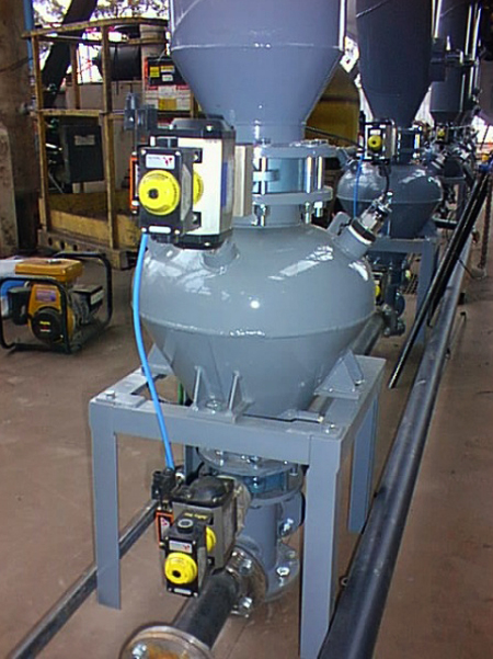 Pneuvay pressure pots installed below the precipitator filtration banks to convey iron oxide.