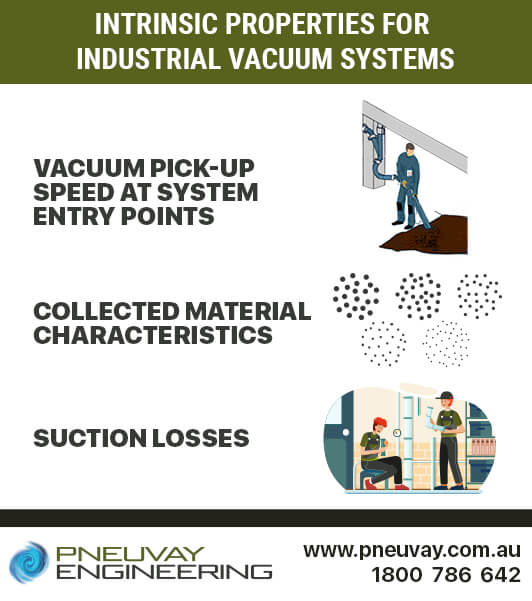 Intrinsic properties for industrial vacuum systems