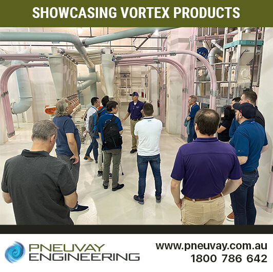 Paul toured with the other agents to several industrial facility that showcased Vortex products in operation