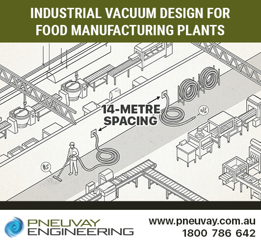 Industrial vacuum design for food manufacturing plants